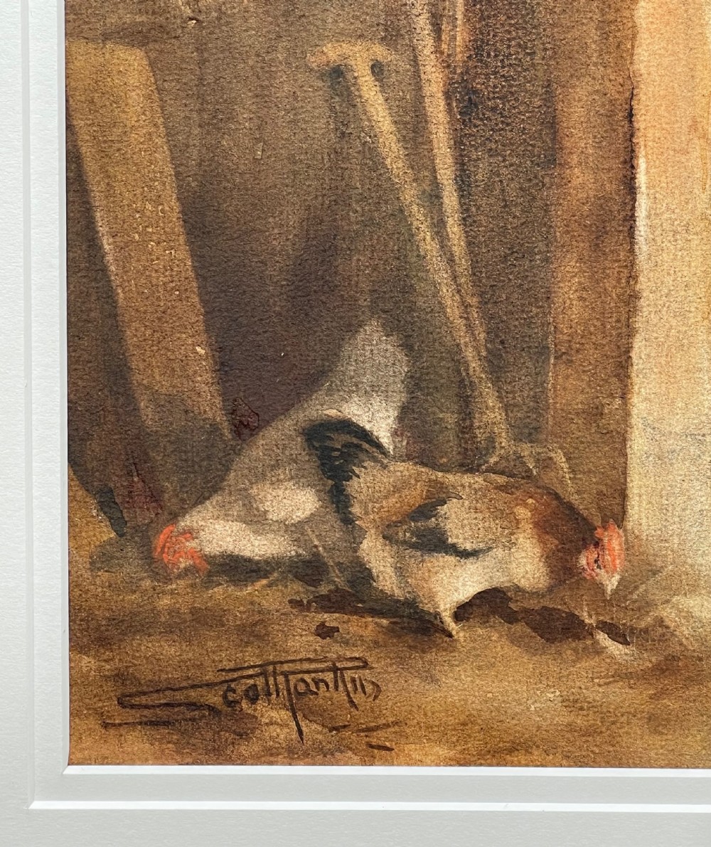 Watercolour of Interior Farm Scene by Andrew Scott Rankin View III