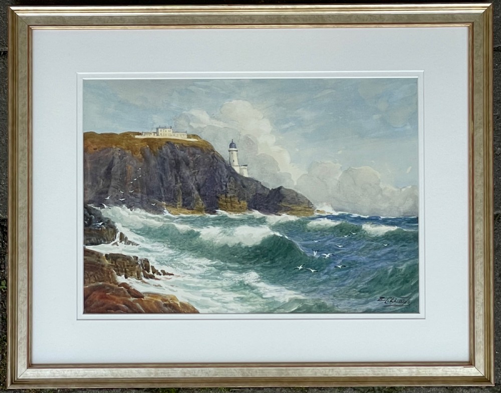 Watercolour by Edward Christian Quayle, Maughold Head, Isle of Man  