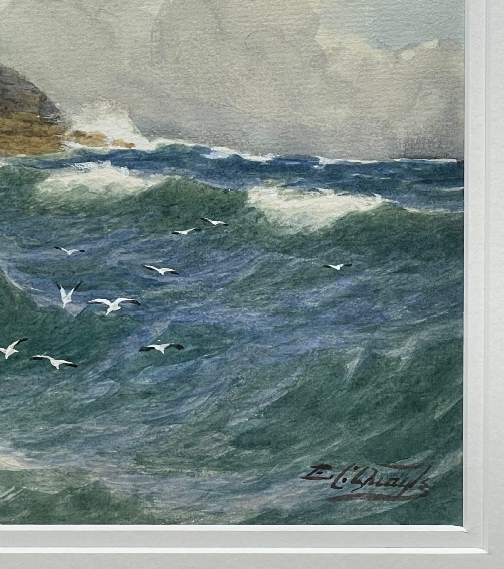 Watercolour by Edward Christian Quayle, Maughold Head, Isle of Man   View II