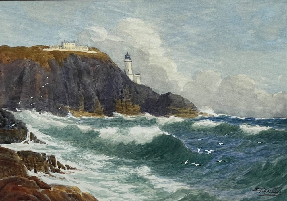 Watercolour by Edward Christian Quayle, Maughold Head, Isle of Man   View III