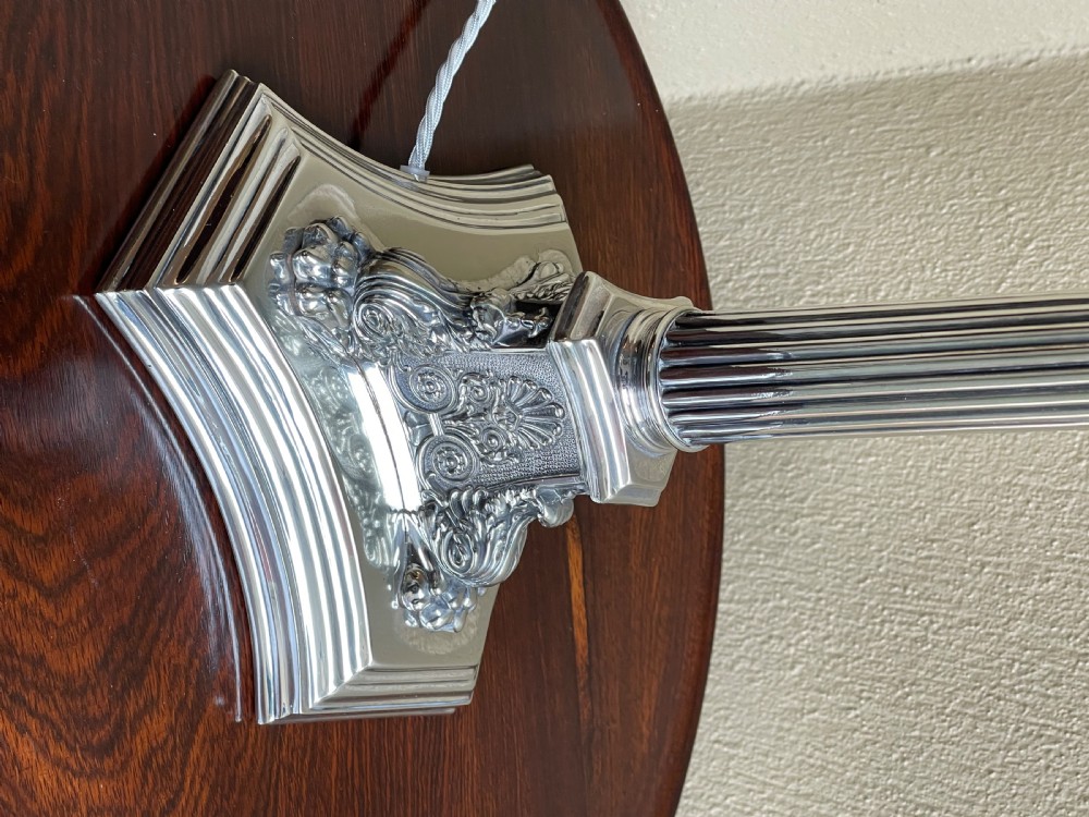 Late Victorian Silver Plated Table Lamp by Walker & Hall View VI