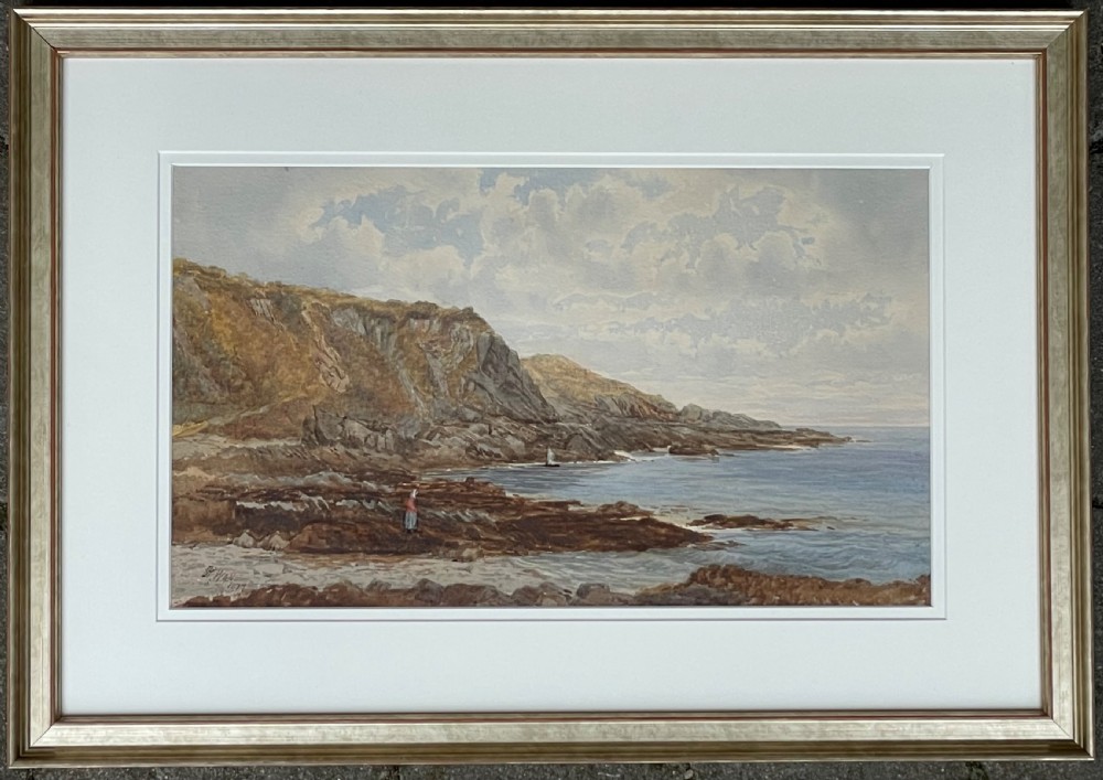 Isle of Man Coastal Watercolour by Richard Wane RBA, 1877