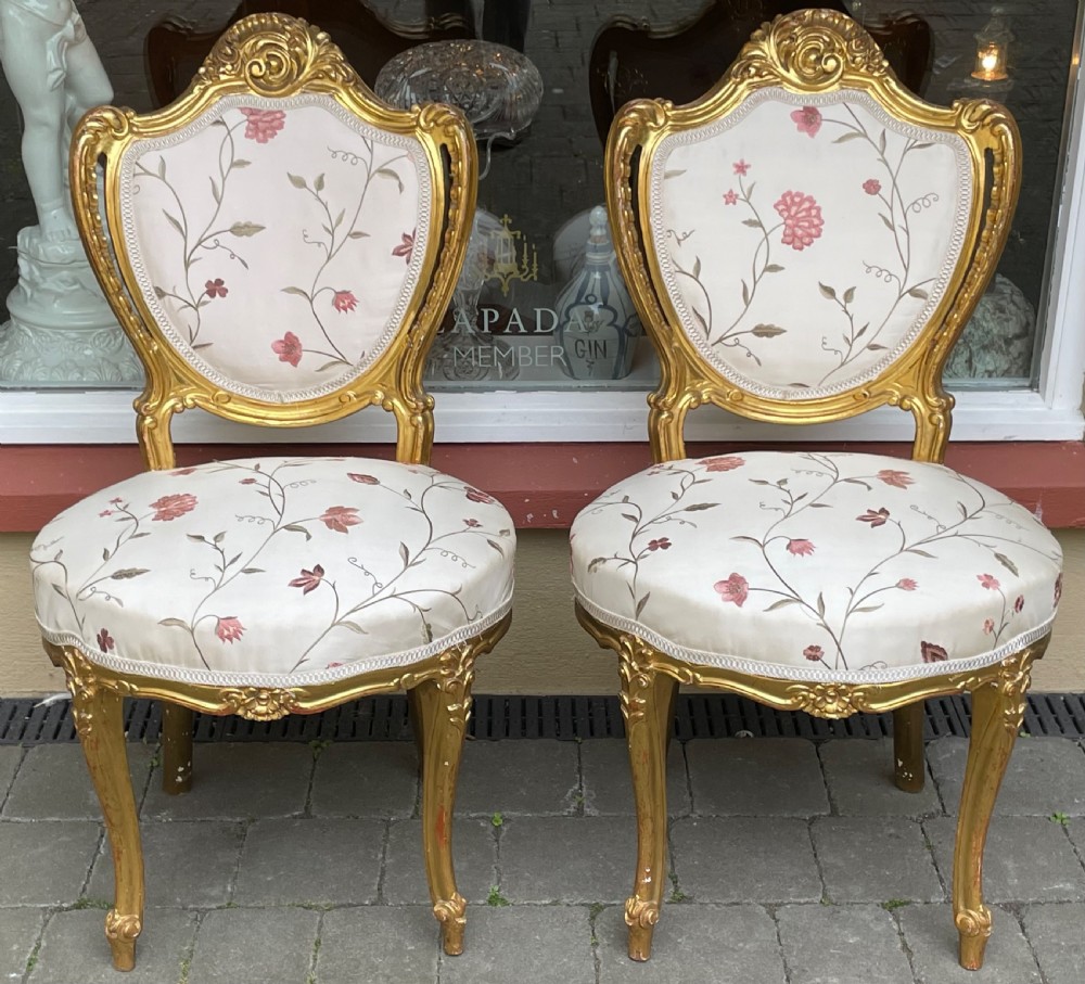 Fine Pair of French Giltwood Chairs