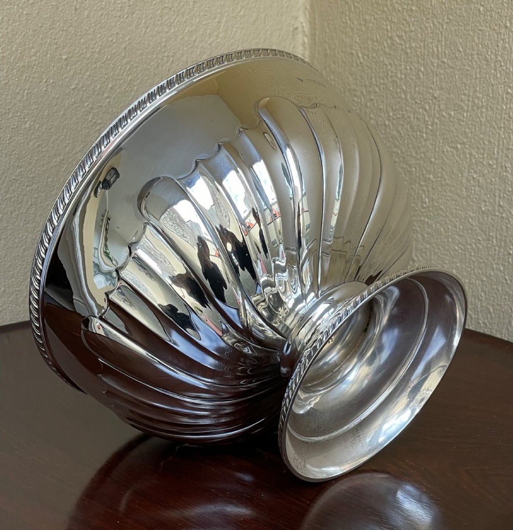 Victorian Solid Silver Rose Bowl, 1900 View III