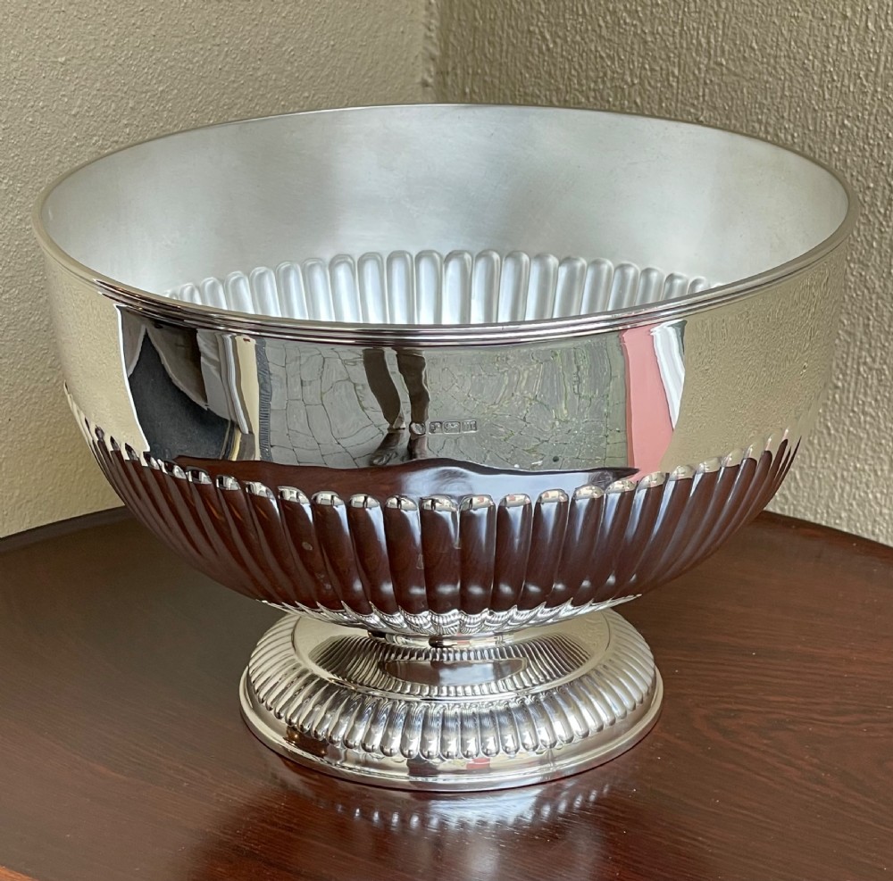 Large Edwardian Solid Silver Rose Bowl