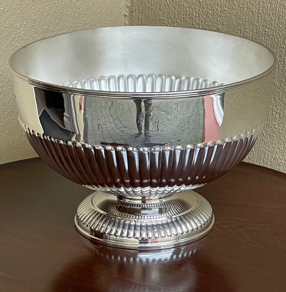Large Edwardian Solid Silver Rose Bowl View IV