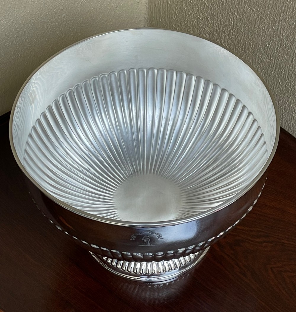 Large Edwardian Solid Silver Rose Bowl View V