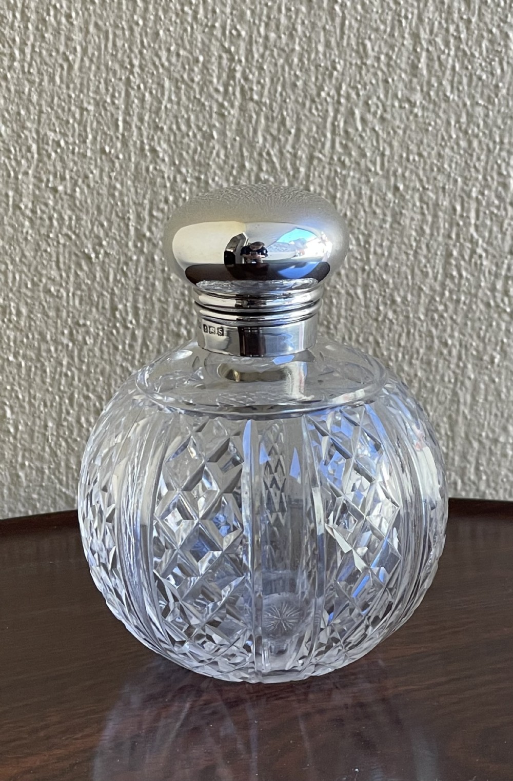 George V Silver and Glass Scent Bottle by Levi & Salaman 
