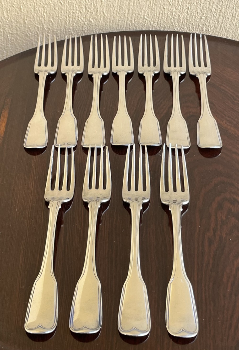 Set of Eleven Irish Silver Forks, Dublin 1809