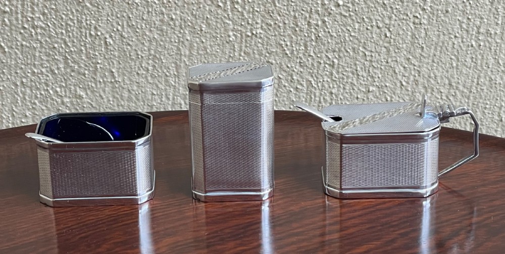 Art Deco Solid Silver Cruet Set View II
