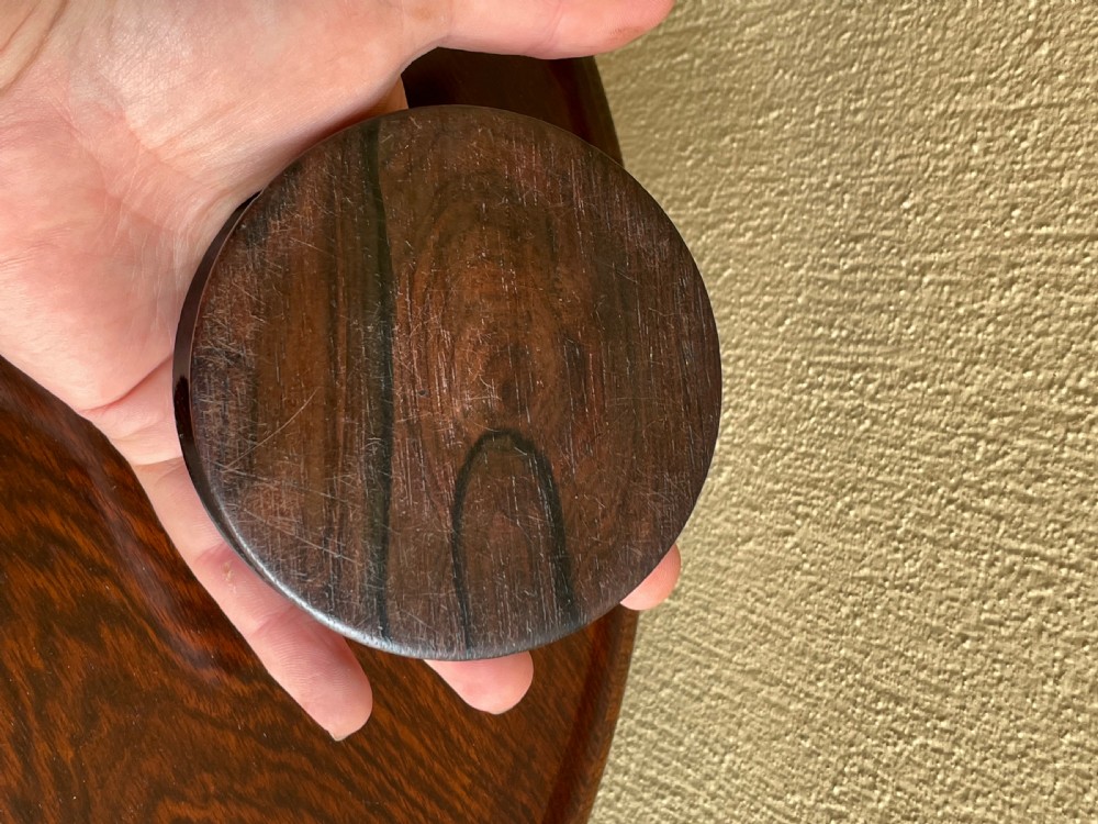 George IV circular rosewood snuff box View V