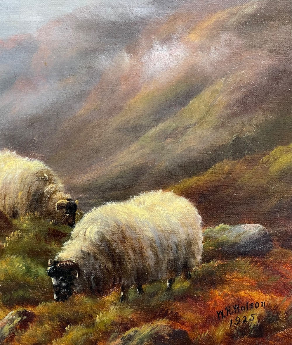 William H Watson Sheep Landscape Oil Painting View VI