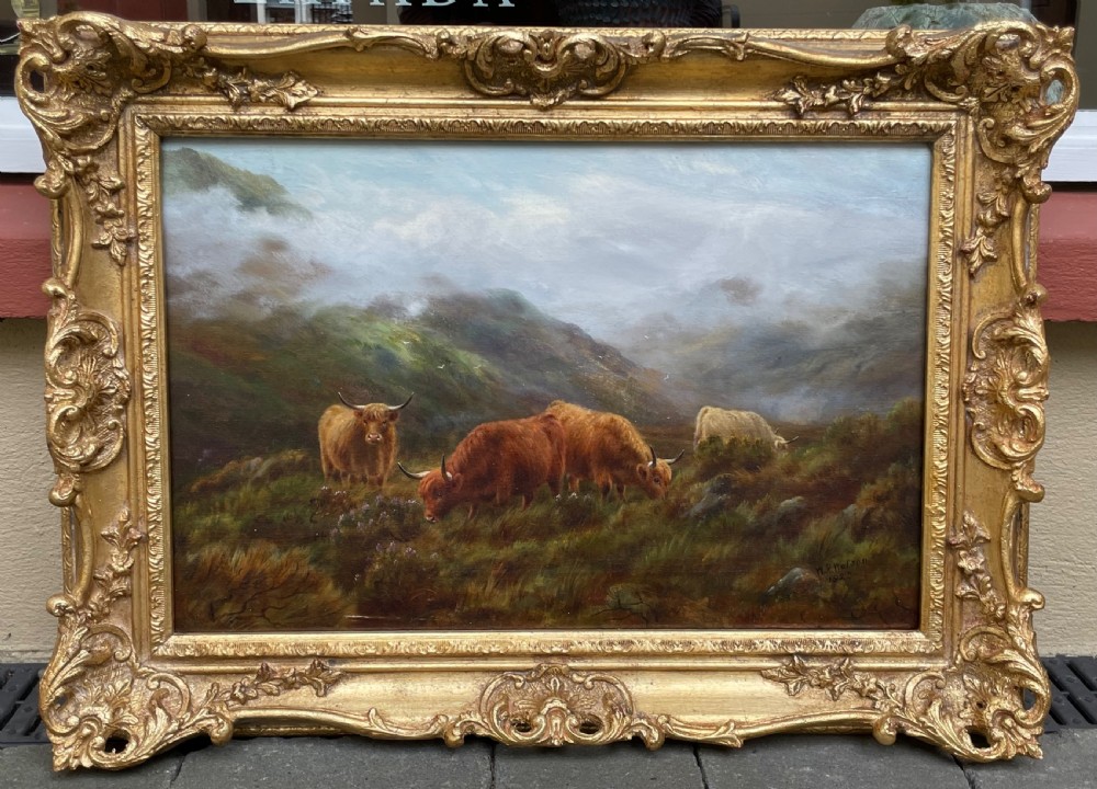 Highland Catlle Oil Painting by William H Watson