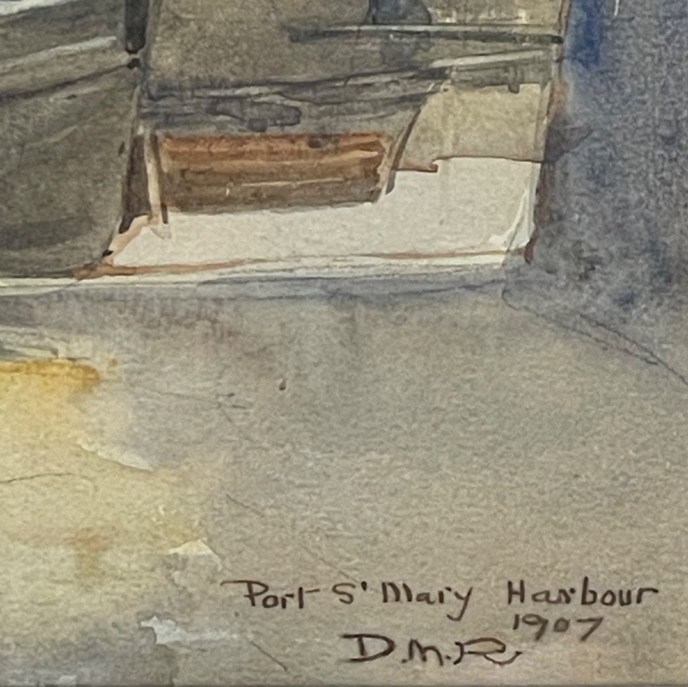Isle of Man Watercolour, Port St Mary View III