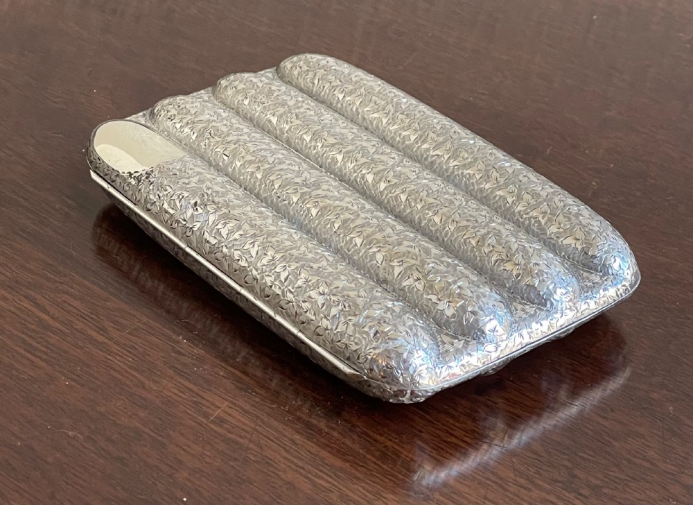 Victorian Silver Cigar Case, 1897 View II