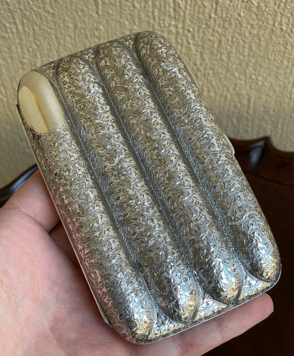 Victorian Silver Cigar Case, 1897 View IV