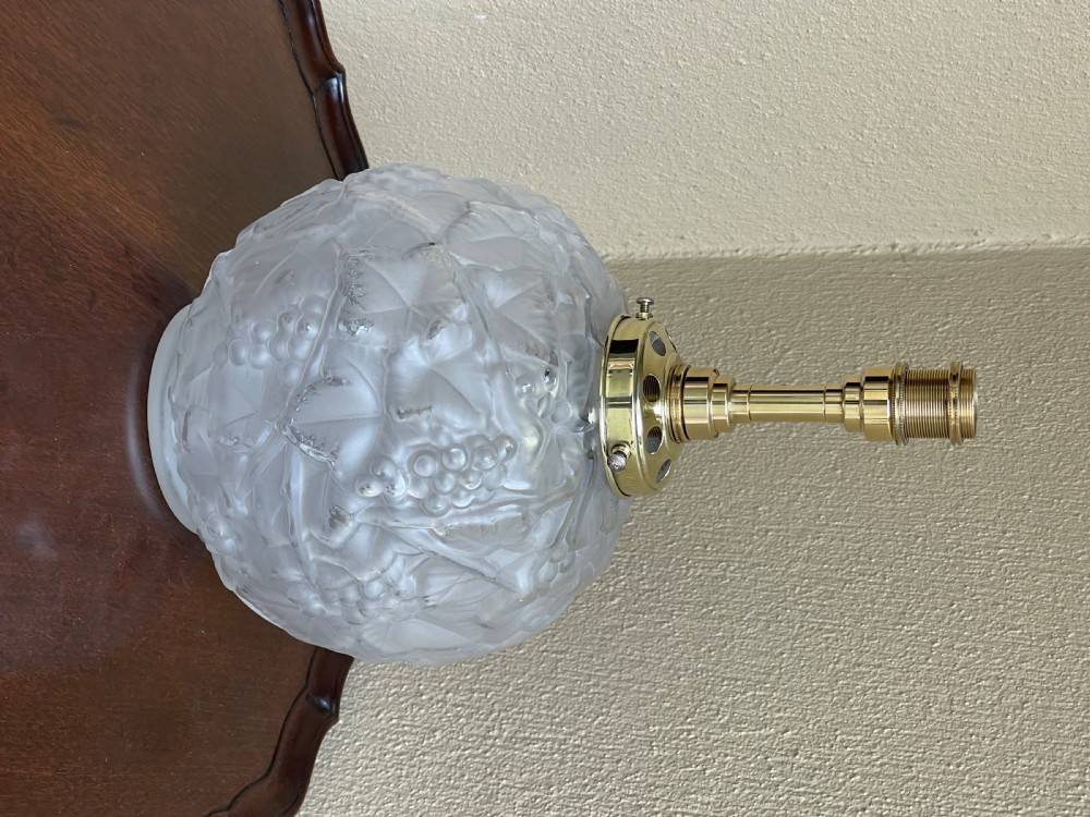 Art Deco Glass Table Lamp, Twin Bulb View II