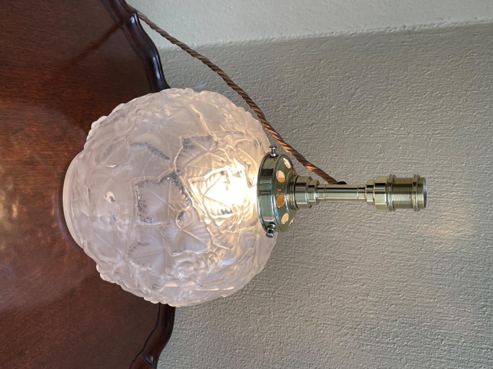 Art Deco Glass Table Lamp, Twin Bulb View IV