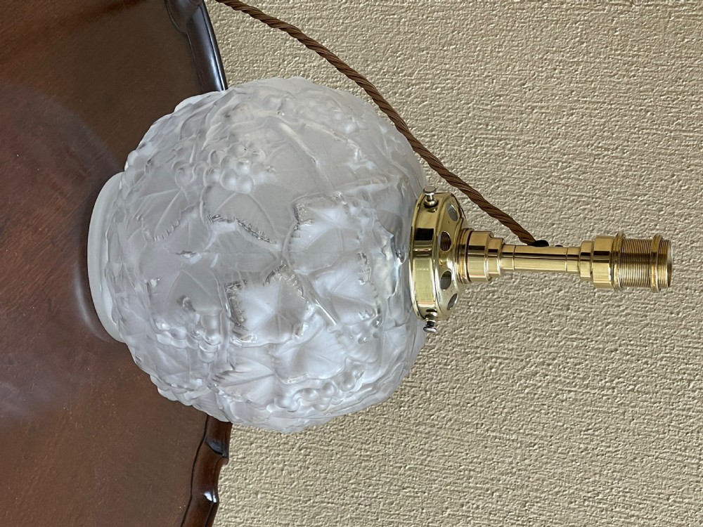 Art Deco Glass Table Lamp, Twin Bulb View V