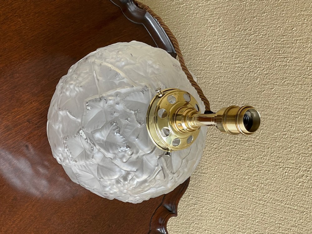 Art Deco Glass Table Lamp, Twin Bulb View VI