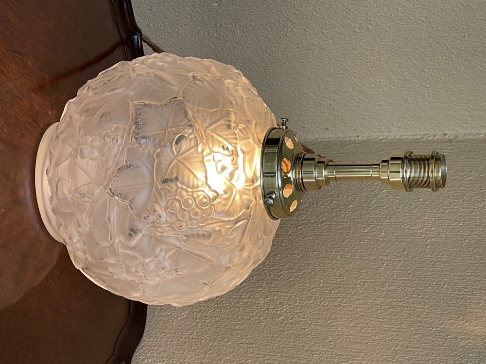 Art Deco Glass Table Lamp, Twin Bulb View VII