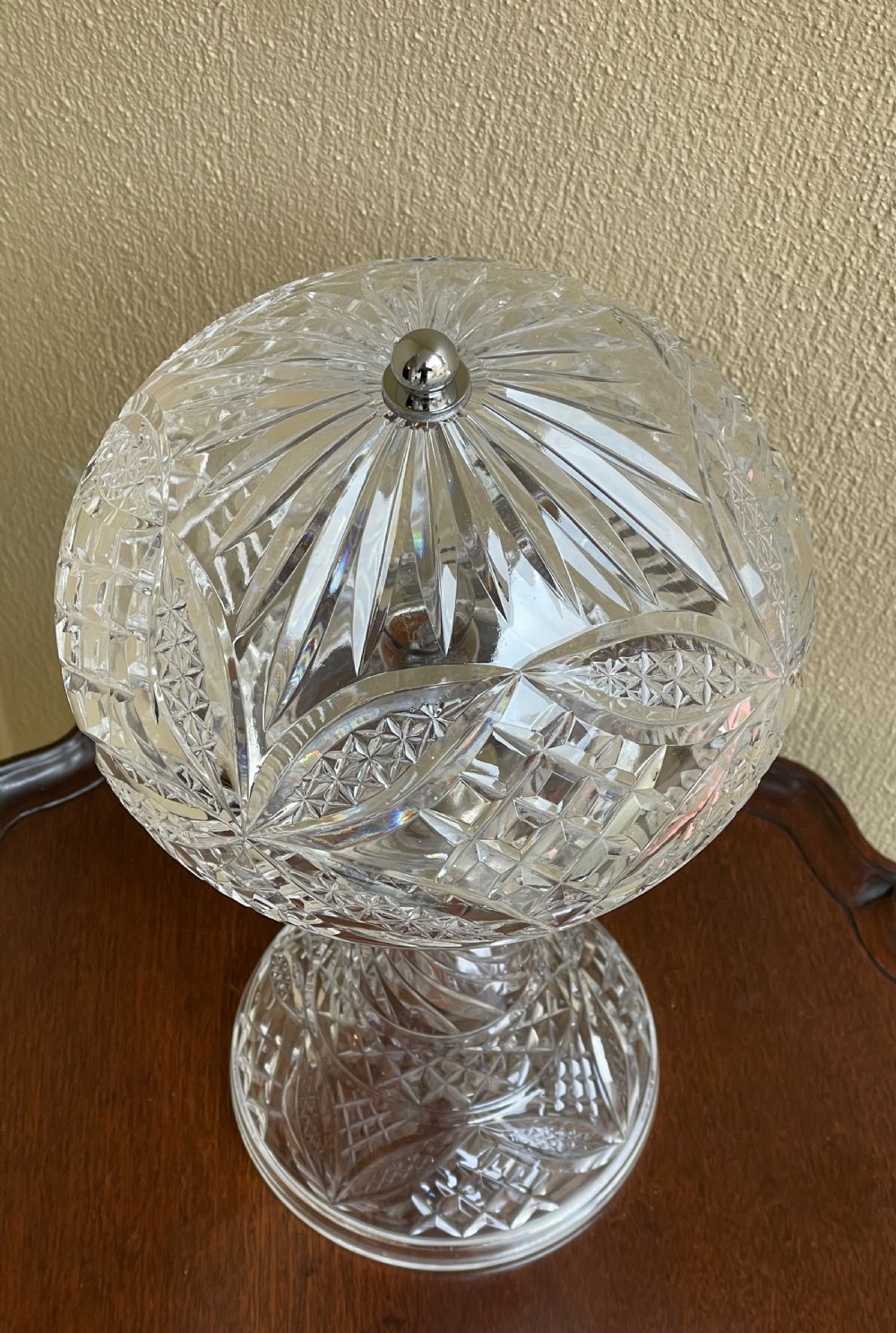 Quality Cut Glass Mushroom Table Lamp View II