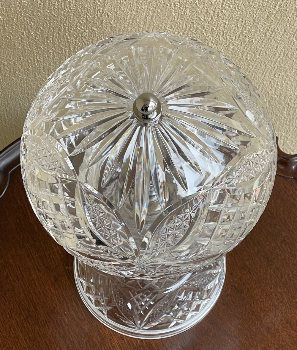 Quality Cut Glass Mushroom Table Lamp View V