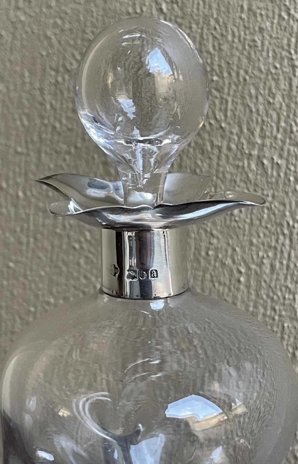Victorian Silver Mounted Glug Glug Decanter View III