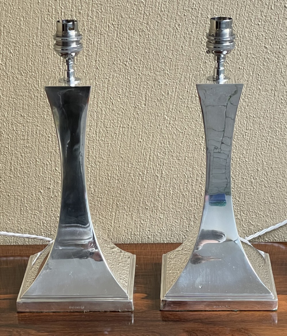Fantastic Pair of Art Deco Silver Plated Table Lamps