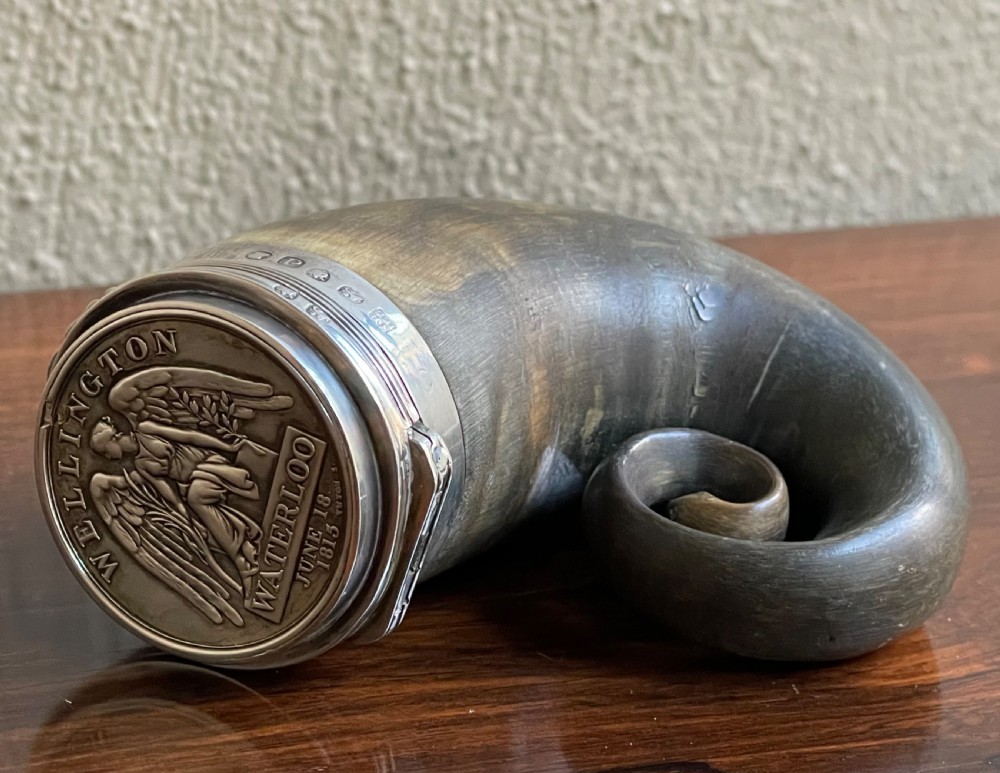 Georgian Scottish Silver Mounted Snuff Mull,  Waterloo Medal View II
