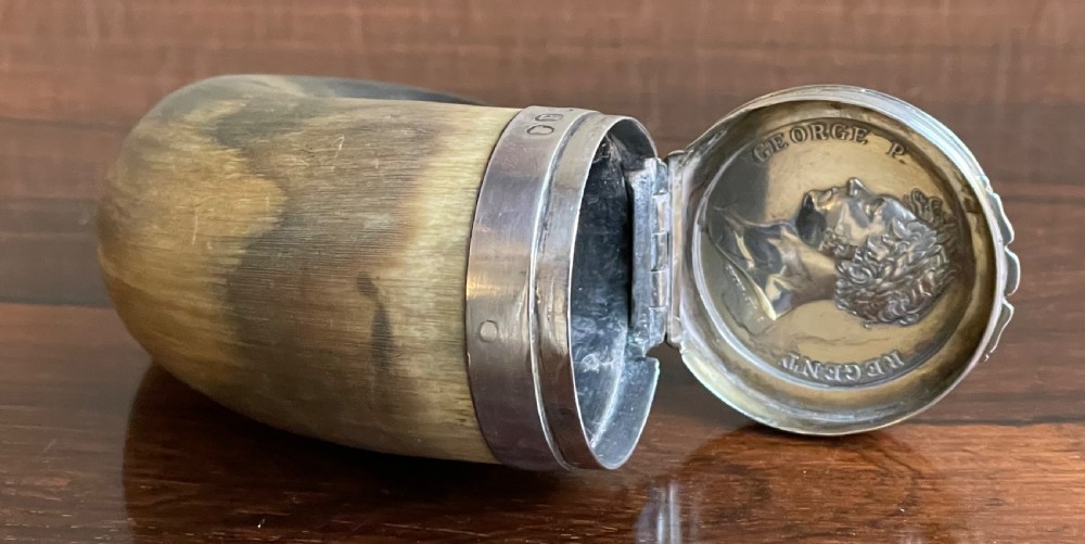 Georgian Scottish Silver Mounted Snuff Mull,  Waterloo Medal View VI