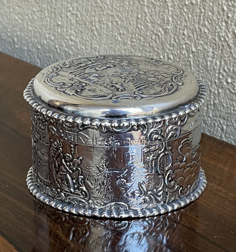 Beautiful Dutch Silver Dressing Table Box c1890 View III