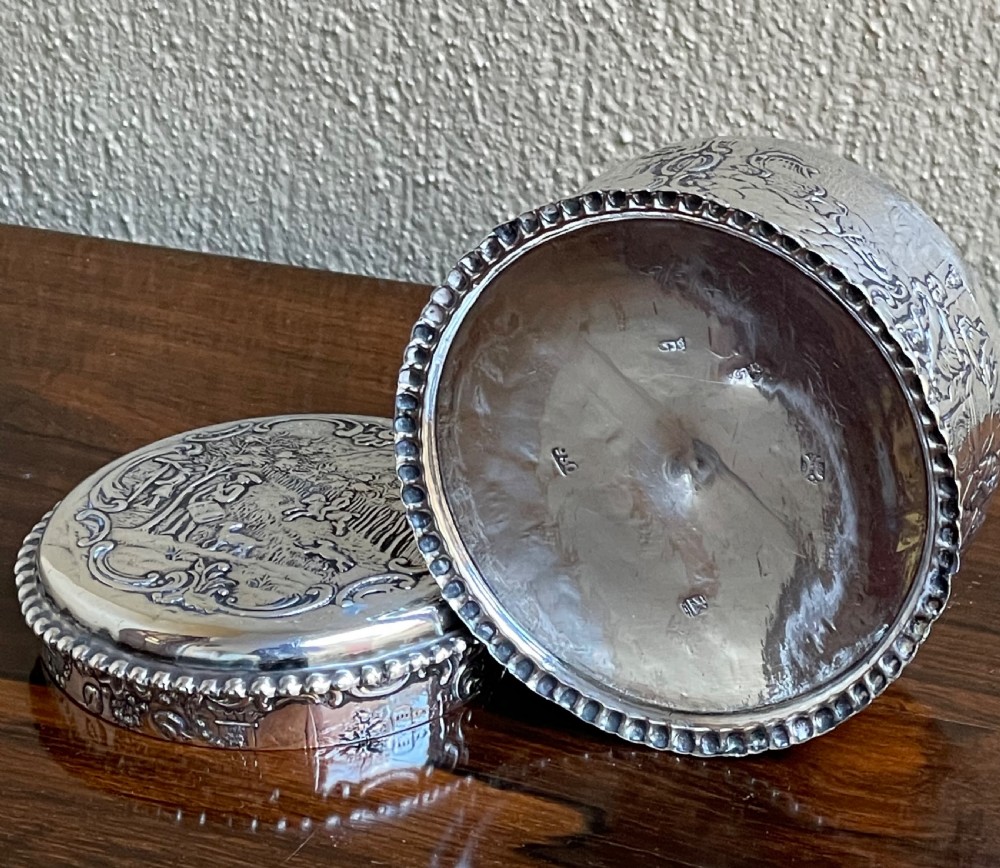 Beautiful Dutch Silver Dressing Table Box c1890 View V