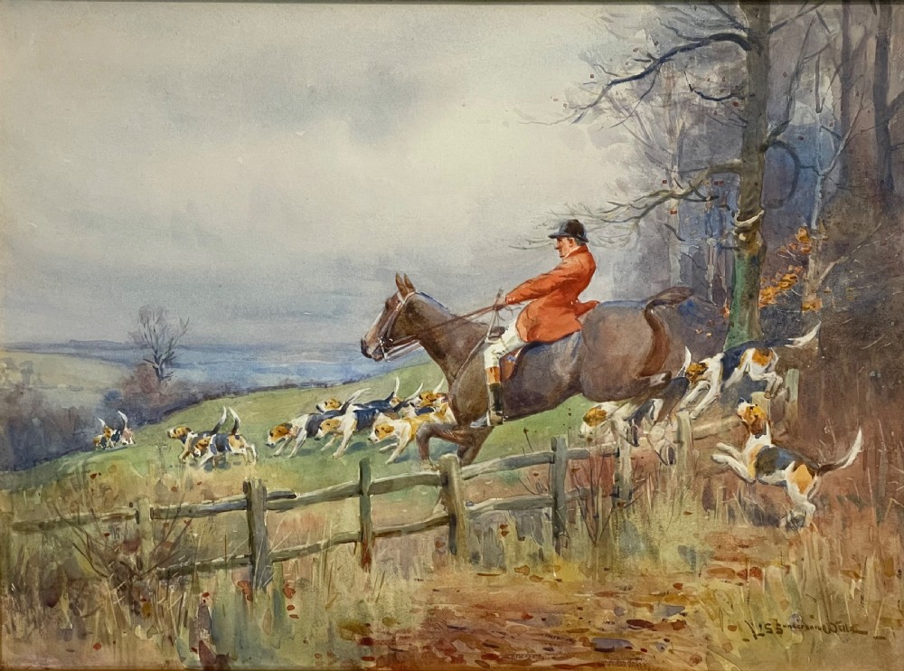 Hunting Watercolour by John Sanderson Wells  View III