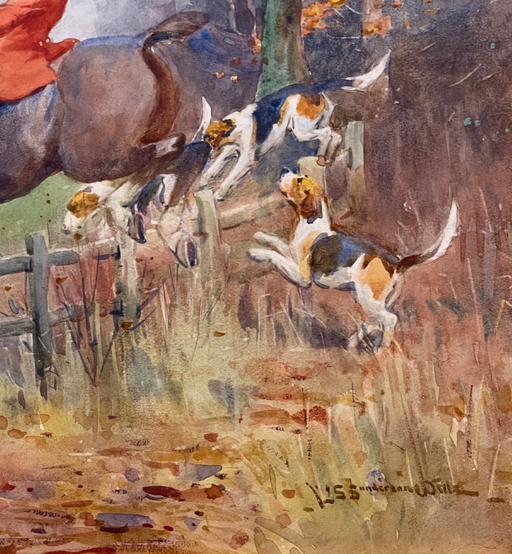 Hunting Watercolour by John Sanderson Wells  View V