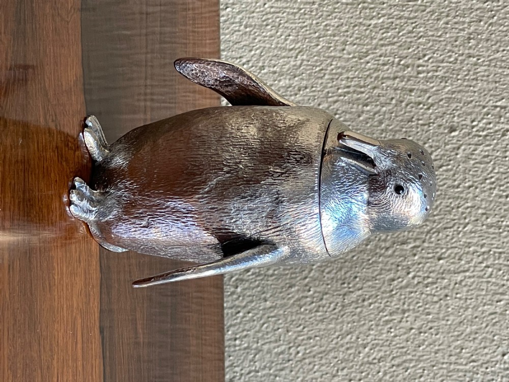 Large Silver Penguin Caster by Comyns View VII