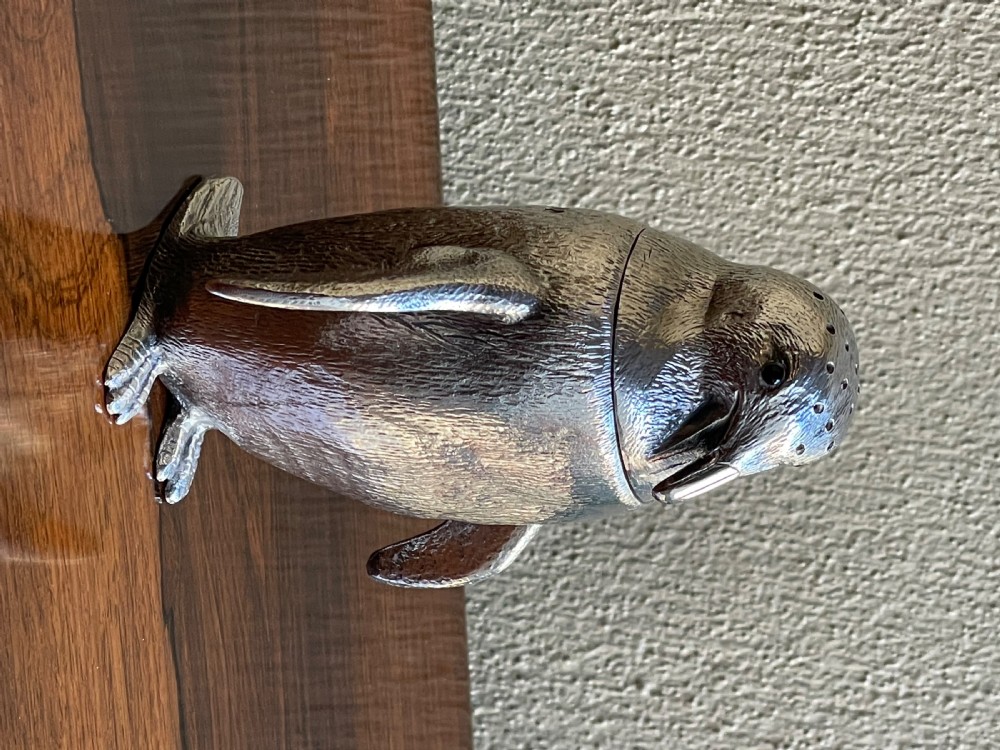 Large Silver Penguin Caster by Comyns View VIII