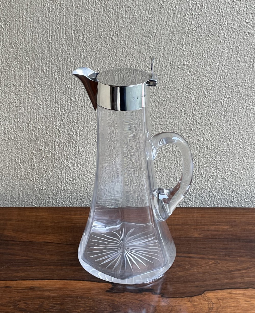 Edwardian Silver Mounted and Glass Claret Jug