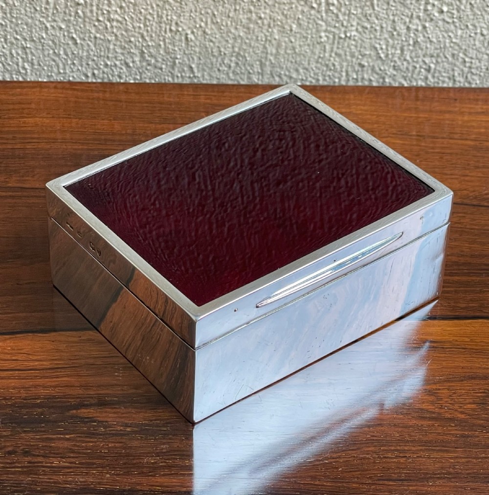 Quality Victorian Silver & Enamel Cigarette Box Retailed by Percy Edwards 