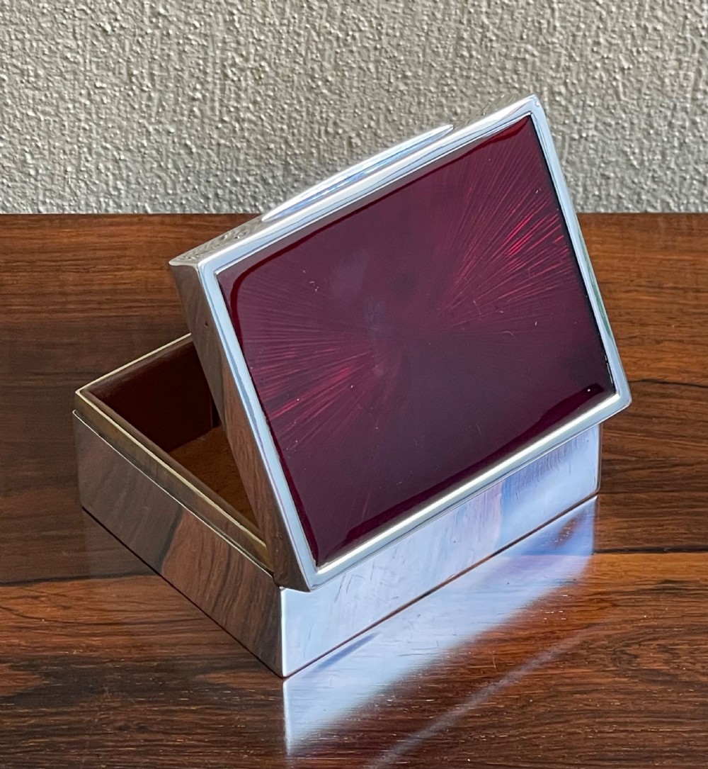 Quality Victorian Silver & Enamel Cigarette Box Retailed by Percy Edwards  View X
