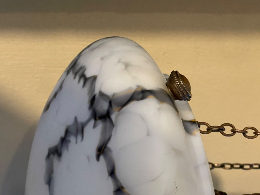 Quality Ceiling Light Plafonnier, Marbled Glass View IV