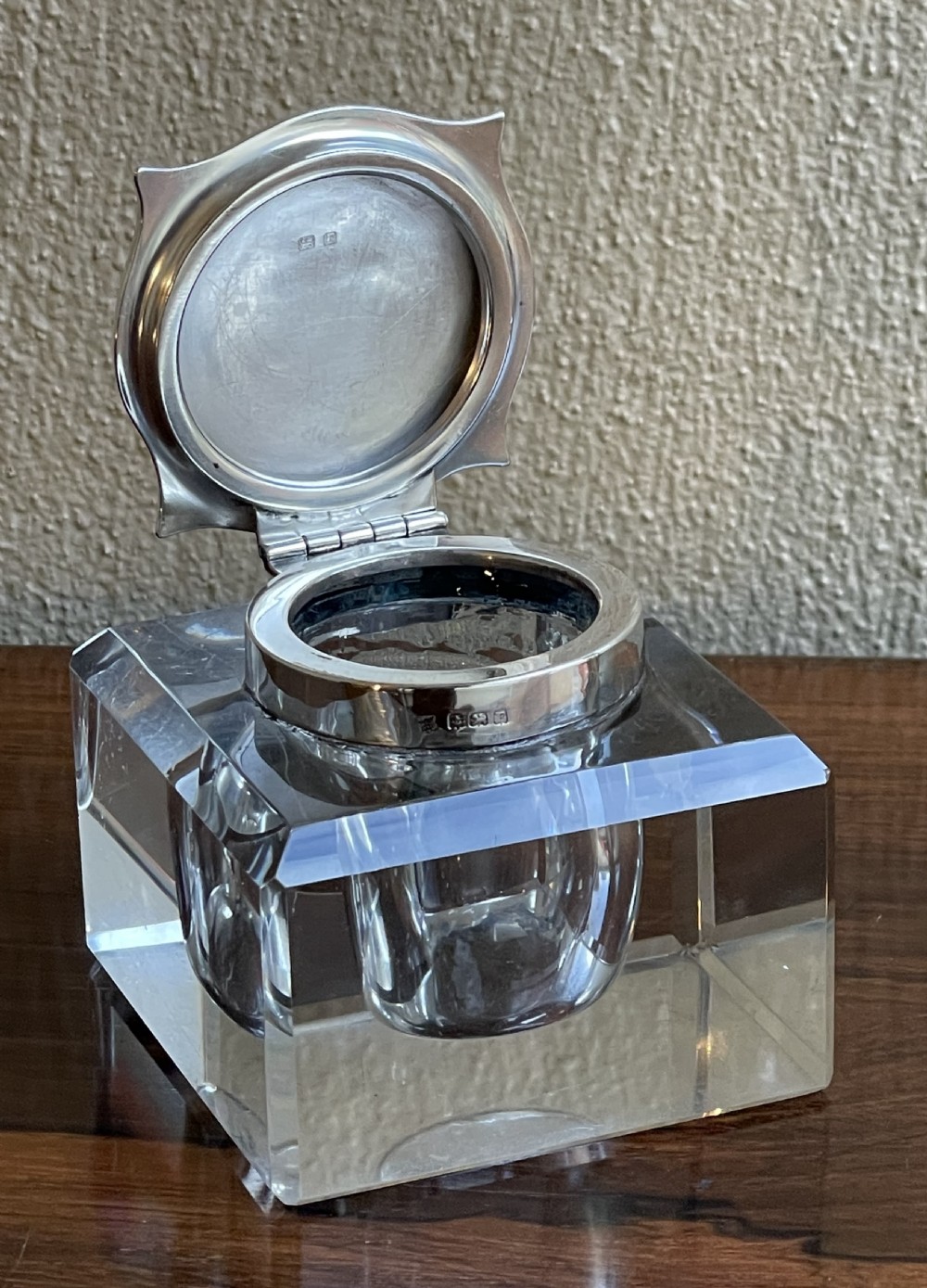 George V Silver Topped Inkwell View III