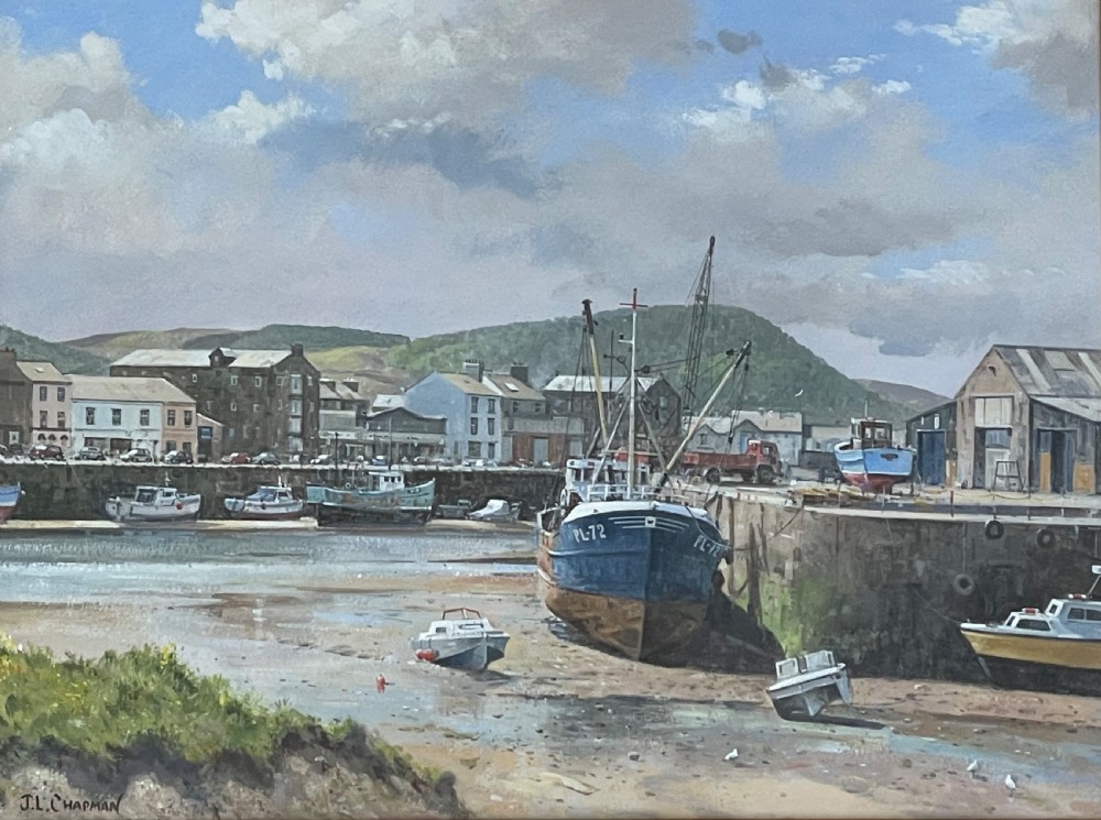 Ramsey Harbour Isle of Man Painting by John Chapman View II
