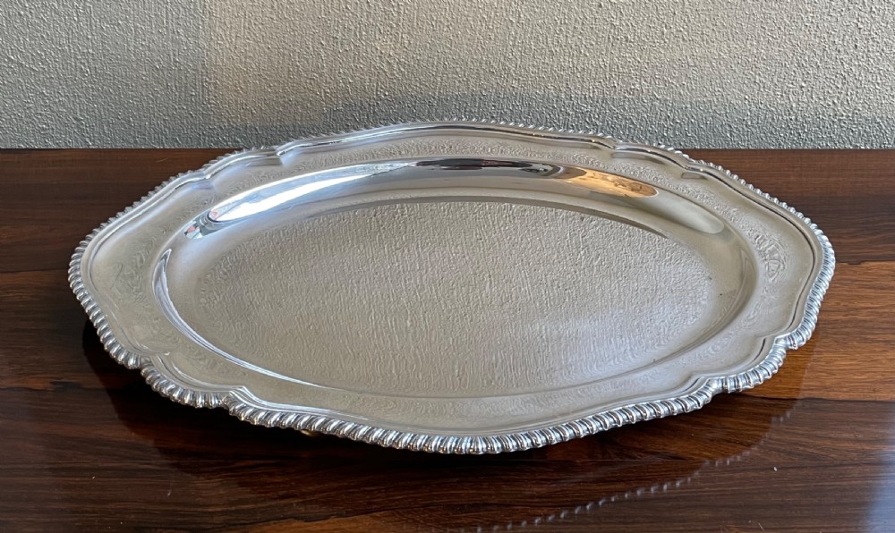 George III style silver plated serving platter