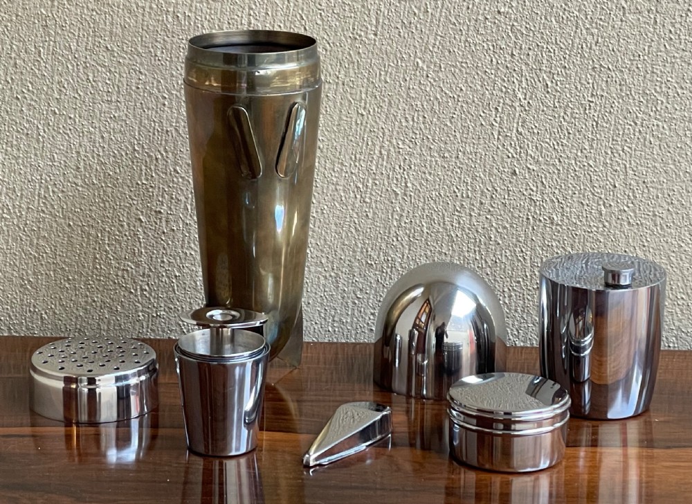 Art Deco Silver Cocktail Shaker Set View VI