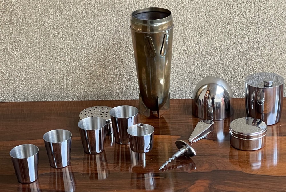 Art Deco Silver Cocktail Shaker Set View VII