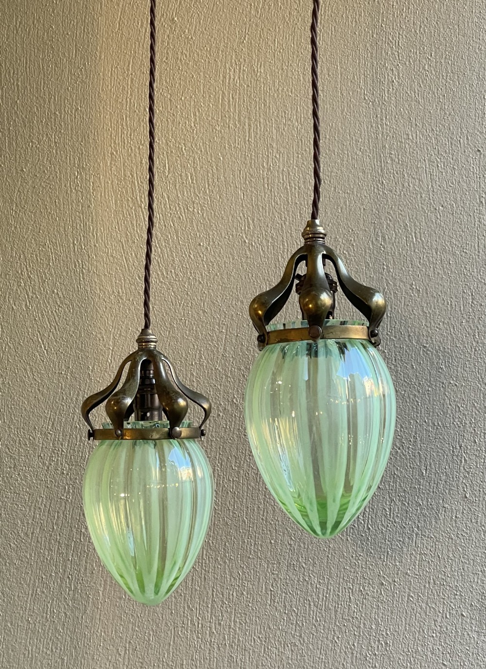 Pair of Arts & Crafts Hanging Light Pendants View II