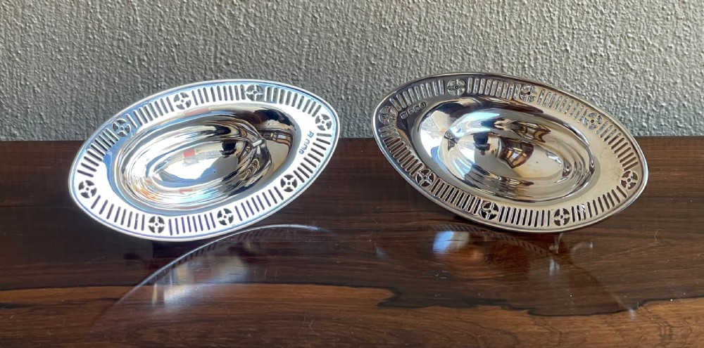 Pair Late Victorian Solid Silver Bon Bon Dishes View II