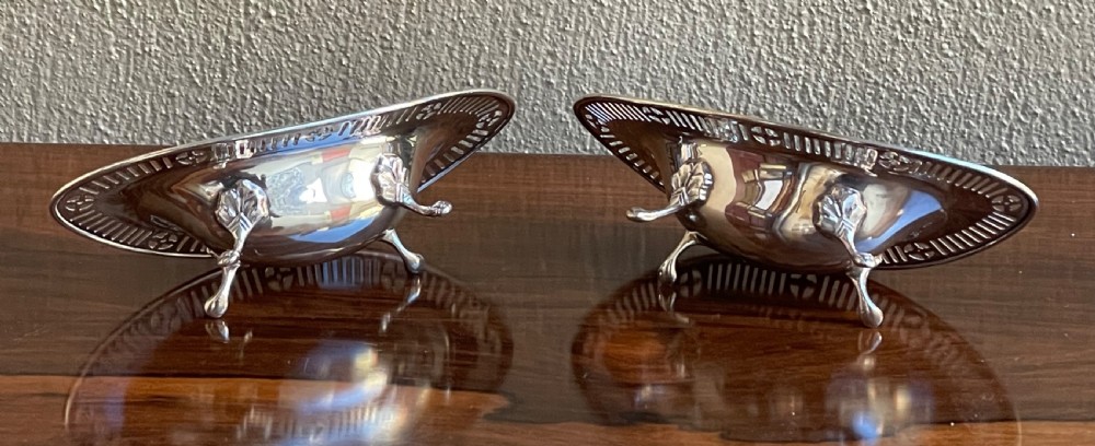 Pair Late Victorian Solid Silver Bon Bon Dishes View III