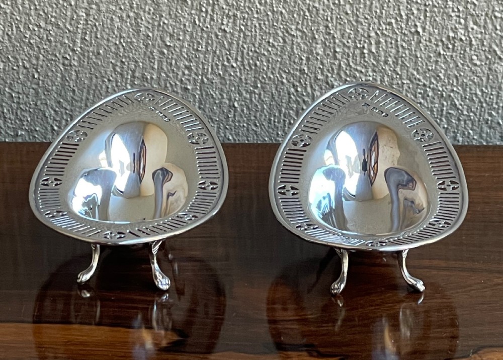 Pair Late Victorian Solid Silver Bon Bon Dishes View V